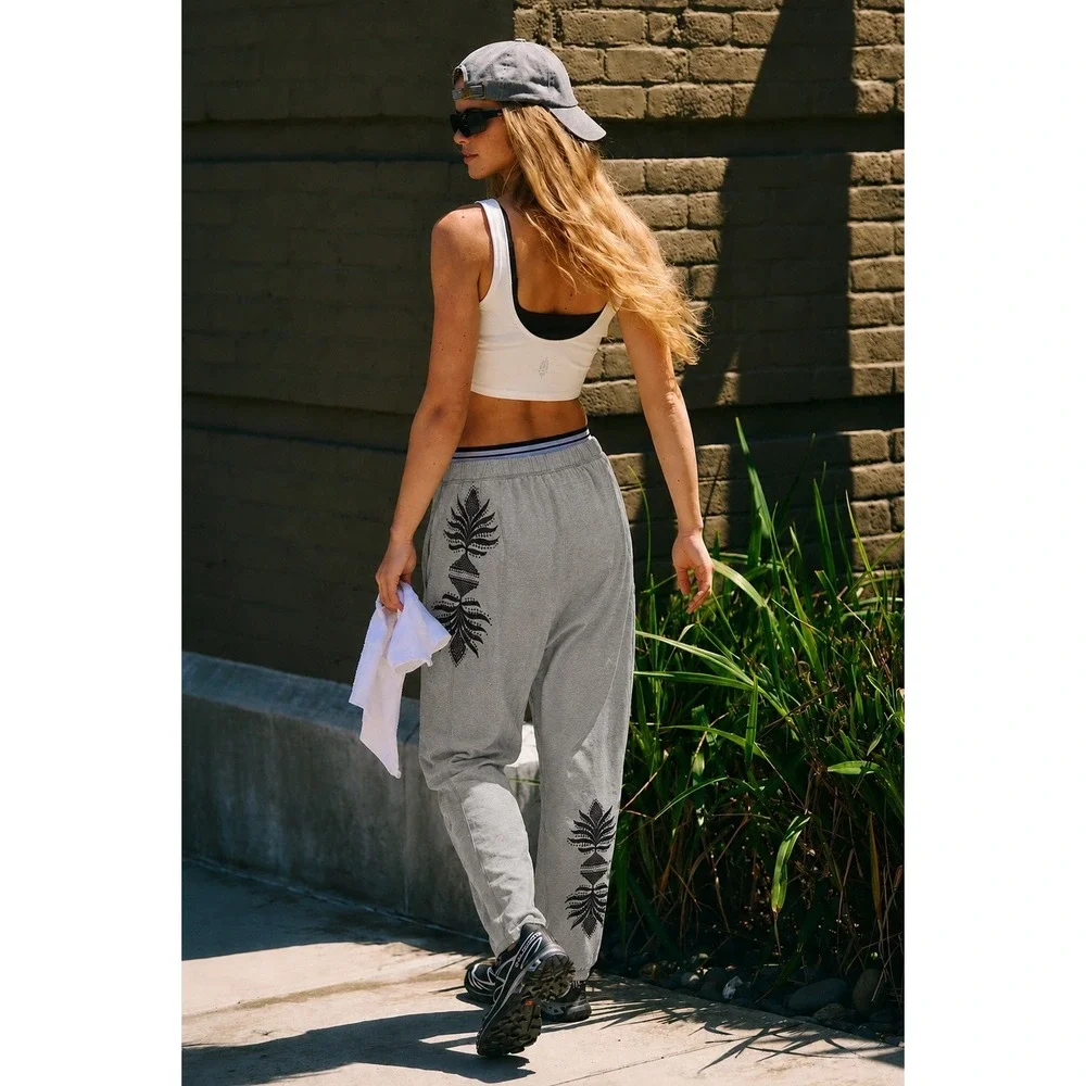 Daily Practice Anthropologie Real Fun Wow Joggers Grey Cotton Harem Pants Small